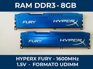 2x HyperX Fury 8GB DDR3 RAM 1600MHz