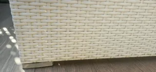 Mesa de centro de exterior cristal y mimbre