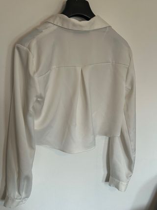 Camicia crop Zara raso bianca