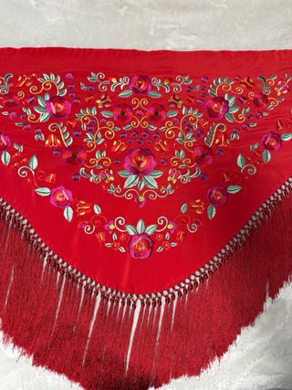 Mantoncillo Flamenco Rojo Bordado