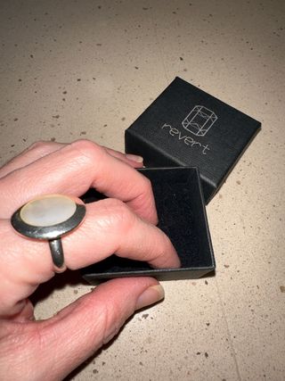 Anillo Plata 925 Nácar Reverso