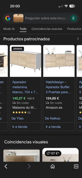 Aparador Comedor Blanco y Madera