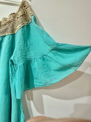 Vestido playero algodón crochet talla única