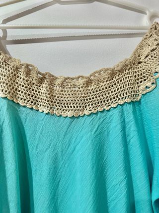 Vestido playero algodón crochet talla única