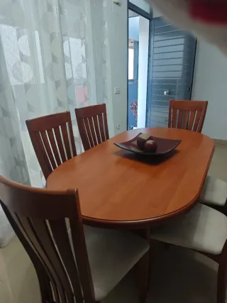 Mesa comedor y 6 sillas de madera