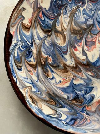 Gran Plato Marmoleado Cerámica Artesanal