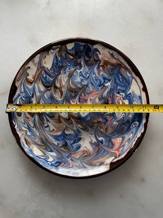 Gran Plato Marmoleado Cerámica Artesanal