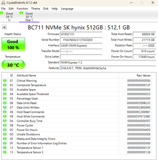 SK hynix BC711 SSD NVMe 512GB