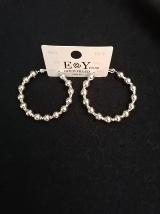 Pendientes aro burbujas dorados