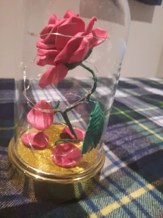 Rosa Bella y Bestia c/luces LED