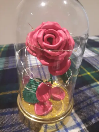 Rosa Bella y Bestia c/luces LED