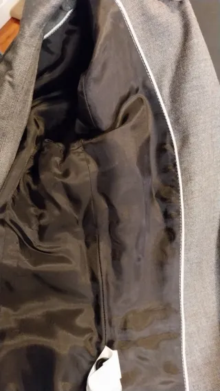 Traje Zara Chaqueta y Falda Gris Talla M