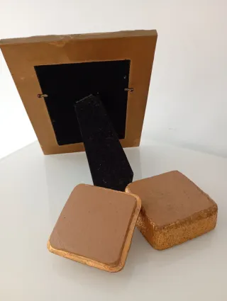 Marco fotos y caja en pan de oro