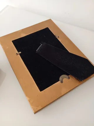 Marco fotos y caja en pan de oro