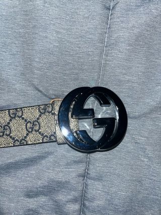 Cintura Gucci Beige/Argento GG Logo