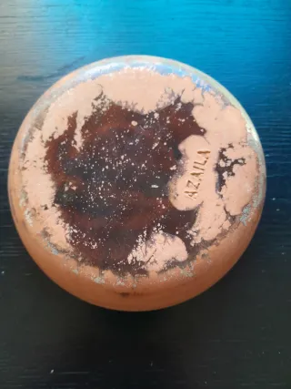 Cuenco decorativo flor rústico azul