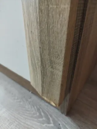 Armario 2 puertas beige y blanco