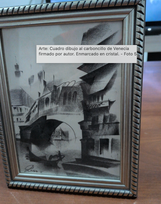 Dibujo cuadro carboncillo de Venecia – Firmado