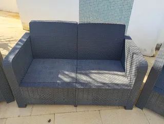 Conjunto Muebles Jardín Ratán Negro