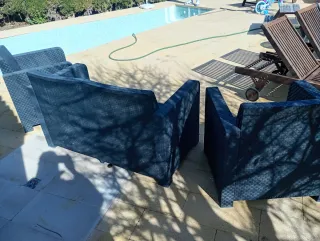 Conjunto Muebles Jardín Ratán Negro