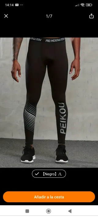 Ropa deportiva licra negra talla L