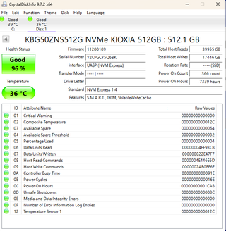 SSD NVMe Kioxia 512 GB M.2