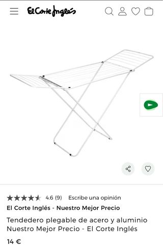 Tendedero plegable de metal blanco