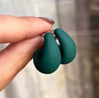 Orecchini a goccia ottanio/ petrolio