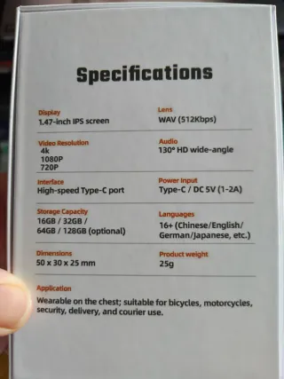 Cámara Deportiva F2 Thumb Camera