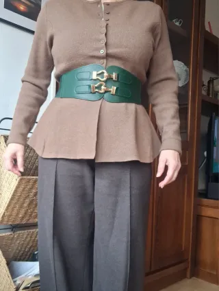 Cinturón elástico mujer hebilla dorada