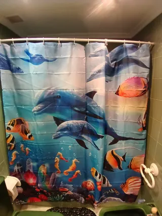 Cortina de baño con diseño marino