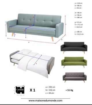 Sofá cama Maisons du Monde