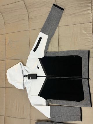Tuta Nike Tech Fleece Grigio Bianco Nero