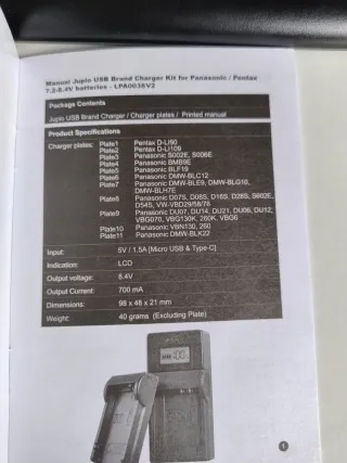 Cargador Jupio LPA0038V2 7.2V-8.4V