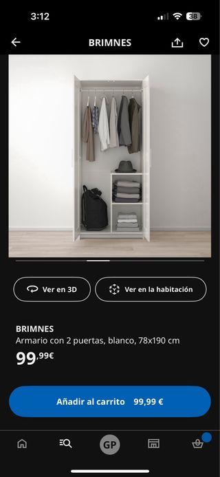 Armario IKEA BRIMNES Blanco