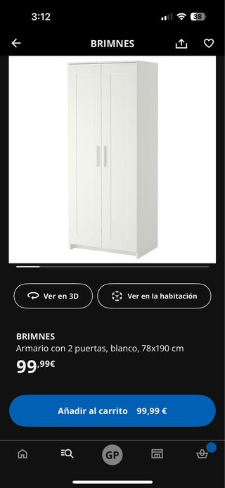 Armario IKEA BRIMNES Blanco