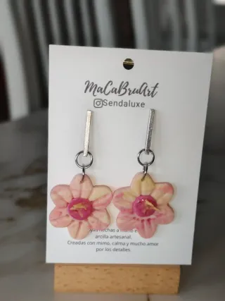 Pendientes florales artesanales MaCaBruArt