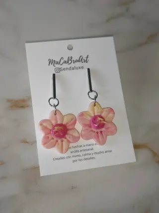 Pendientes florales artesanales MaCaBruArt