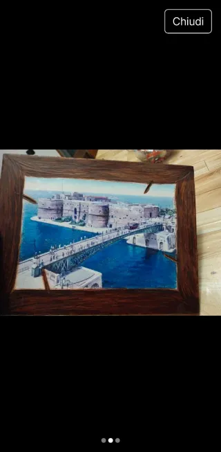 Quadro in legno con immagine di Taranto