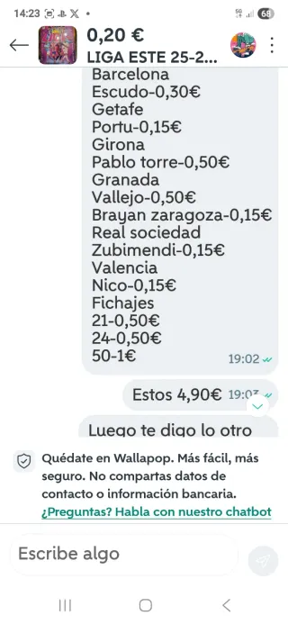 Cromos liga para cristobal