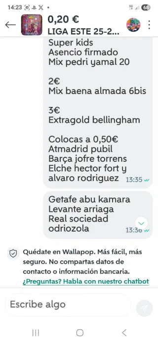 Cromos liga para cristobal