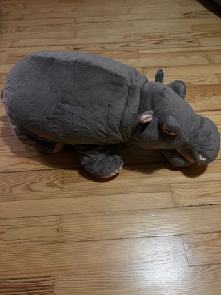 Peluche Hipopótamo Gris 60cms largo