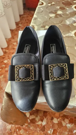Zapatos falleros ESPARZA negros con lazo