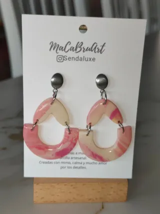 Pendientes Macabruart Beige y Rosa