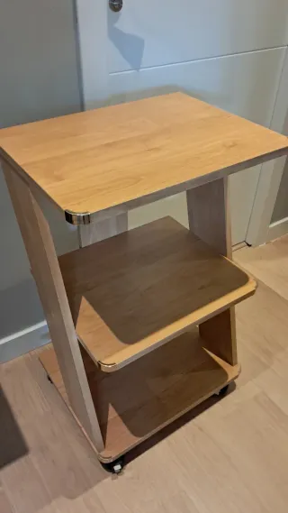 Mesa auxiliar madera y metal