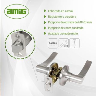 Amig - Manilla de paso con picaporte - Roseta para