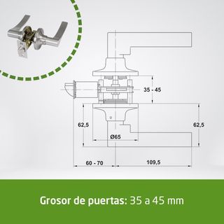 Amig - Manilla de paso con picaporte - Roseta para
