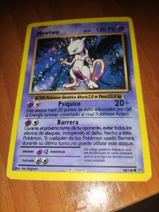 Carta Pokémon Mewtwo Psíquico 130 PS