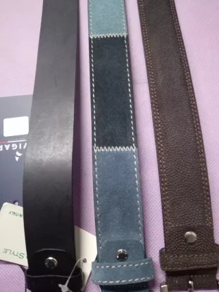 Set 3 Cinture Uomo Pelle .