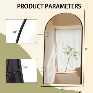 BEAUTYPEAK - Espejo de pie de tamaño completo, esp